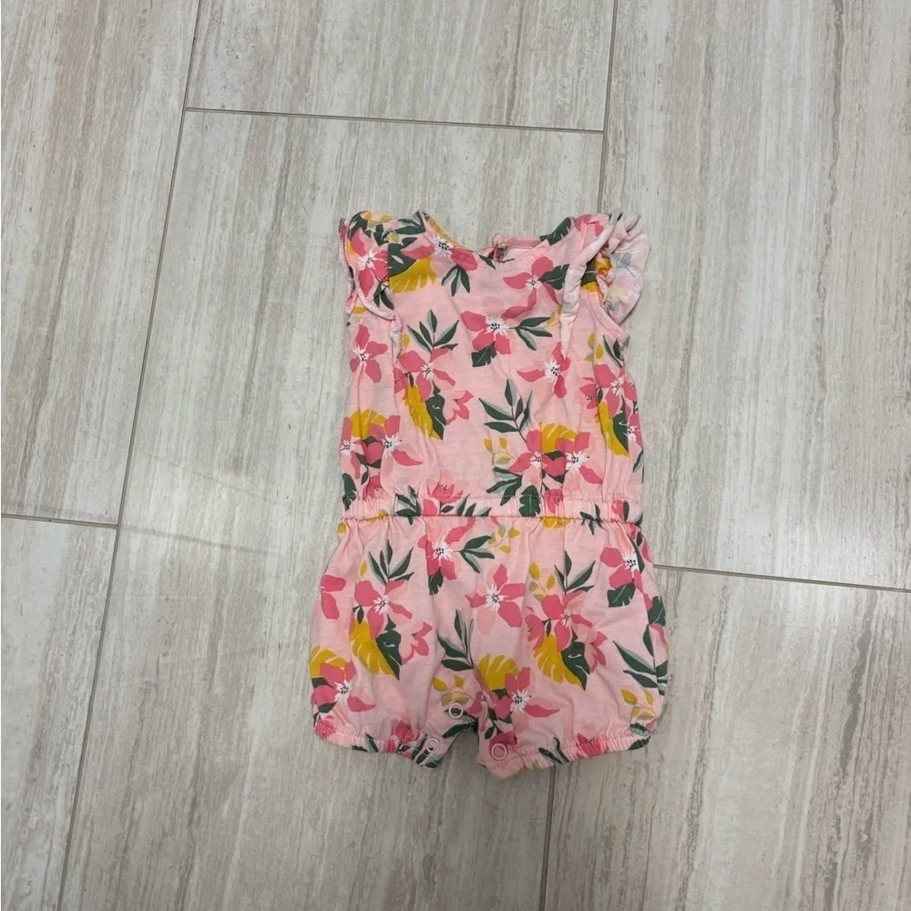 Carters Baby Girl Pink Floral One Piece Romper Size 3M